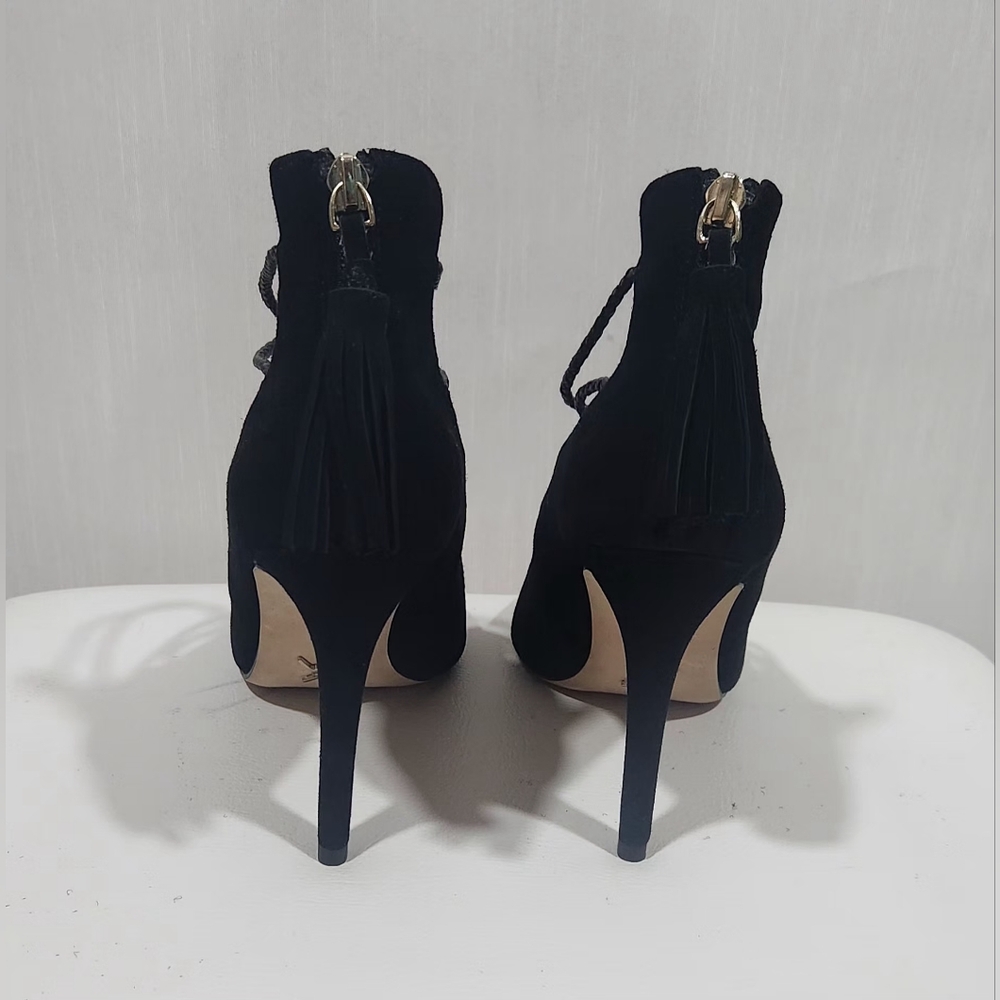 Nicole Miller Artelier Turin black leather suede Elegant Black Women's Heels - Picture 4 of 8
